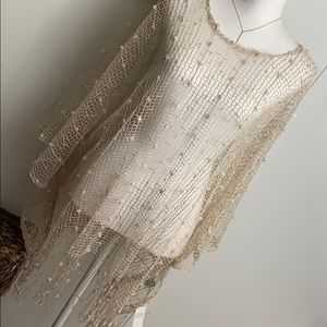 Popcorn stitch poncho